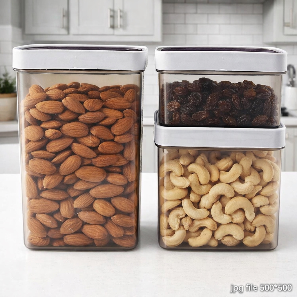 CP Multipurpose Food Storage Container Set | 3 Airtight Kitchen Containers for Dry Fruits, Snacks & Spices