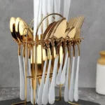 Cutlery Set with Stand White