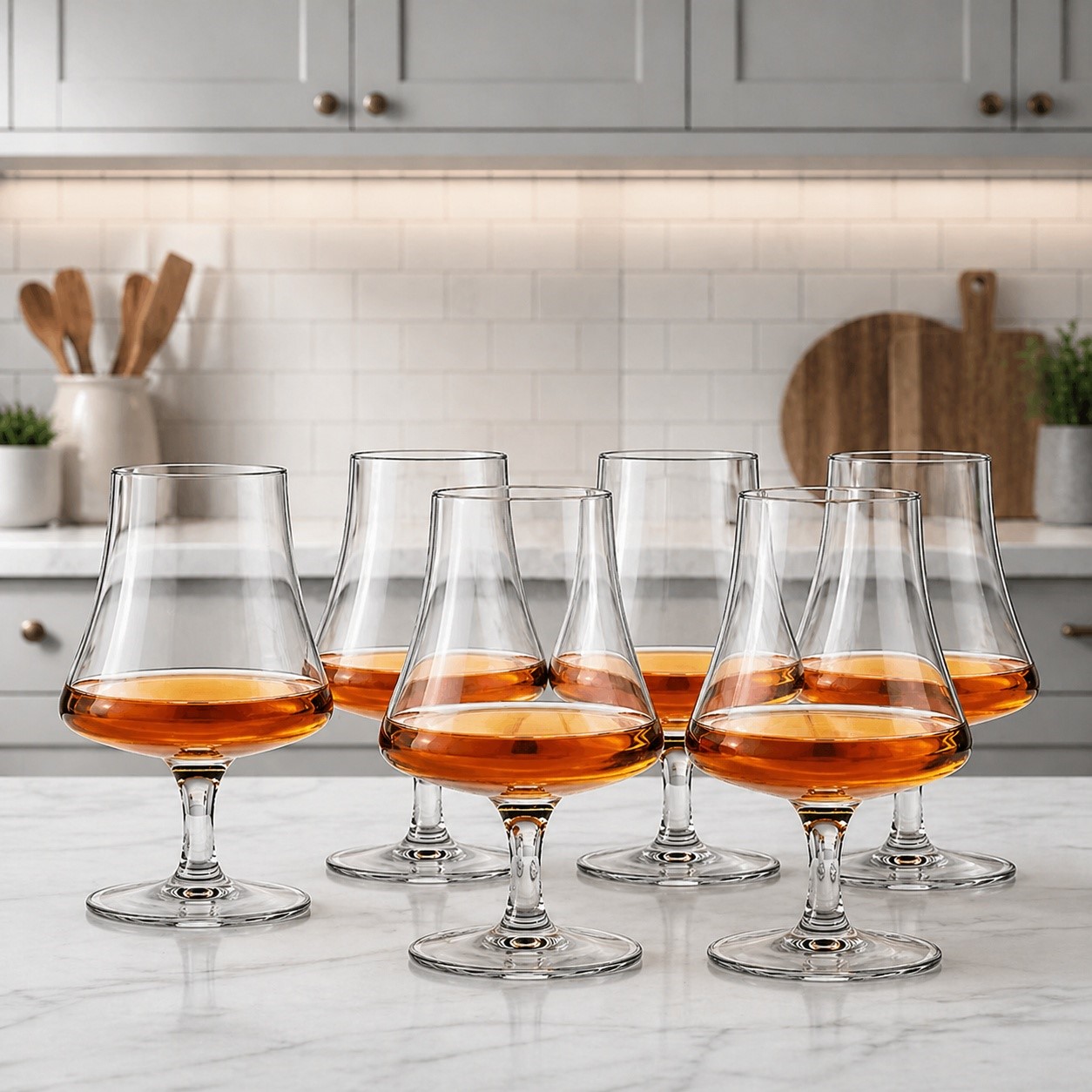 CP Crockery Premium  Stem Glass Set of 6 | 450 ML Crystal Clear Stemmed Glasses | Elegant Tasting Glasses for Whiskey, Brandy & Cognac