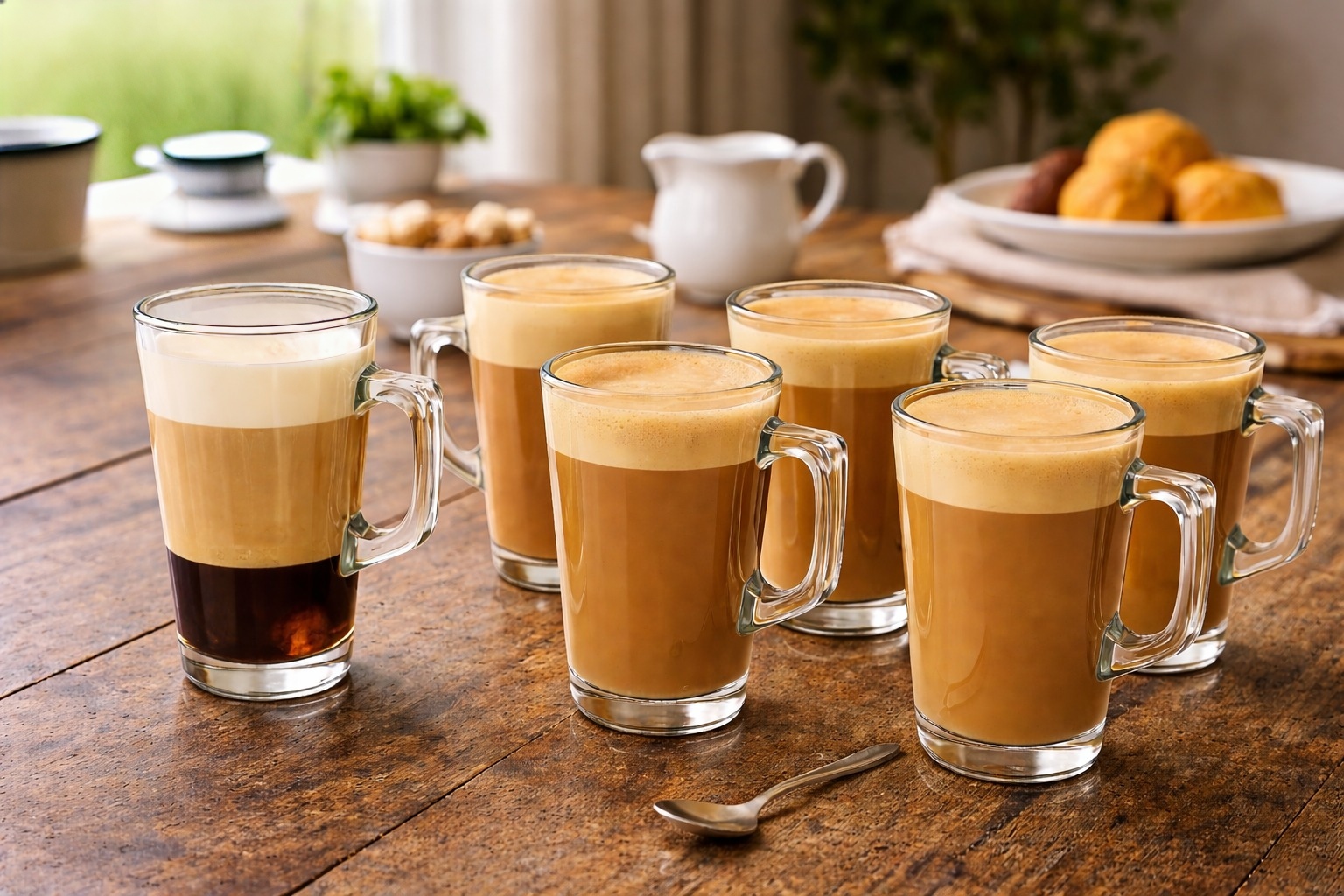 CP Premium Glass Coffee Mug Set of 6 | 250 ML Clear Glass Tea & Coffee Mugs with Handle | Multipurpose Glass Cups for Tea, Coffee, Hot Chocolate & Beverages